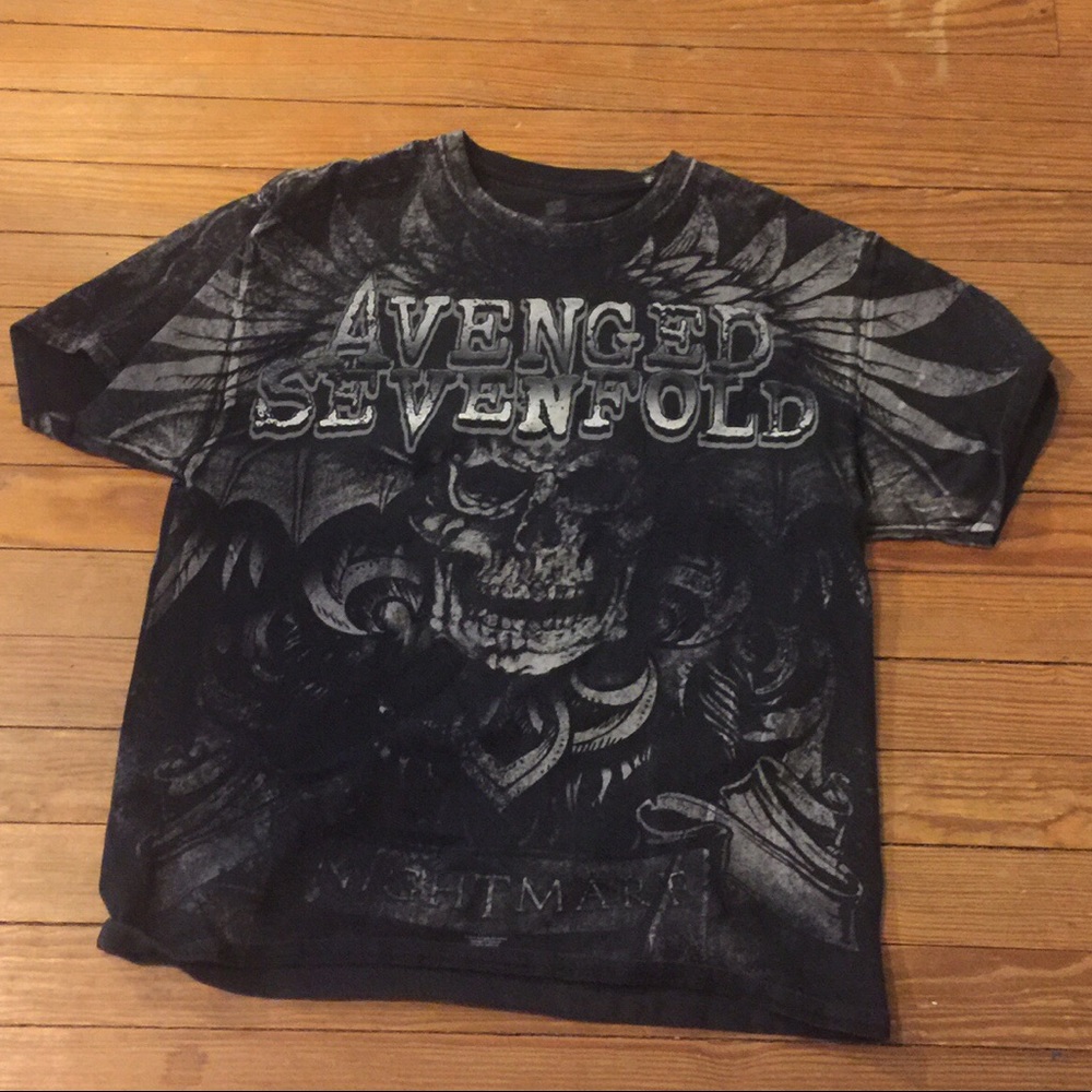RARE DEADSTOCK ALL OVER PRINT AVENGED SEVENFOLD